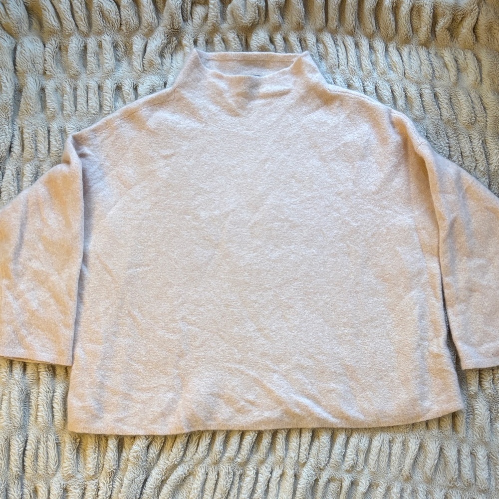 Eileen Fisher Blush Cashmere Mock Neck Sweater